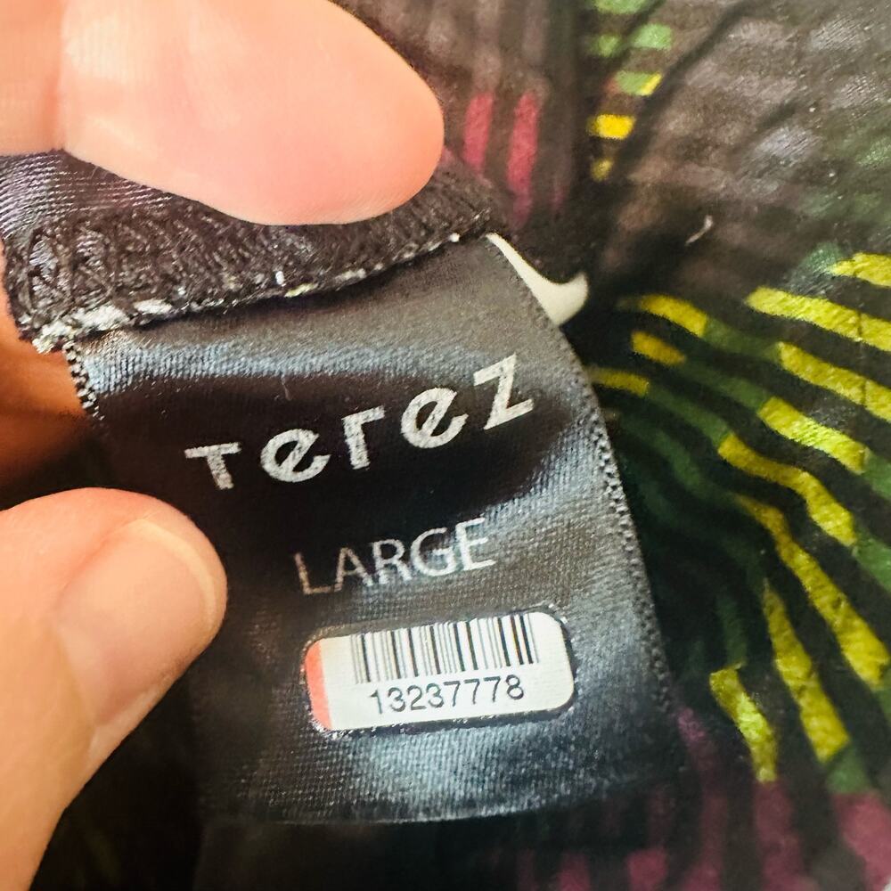 TEREZ Girls Green Striped Camo Print High-Rise Leggings Size Large - Picture 7 of 9